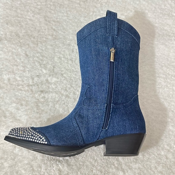 Karl Lagerfeld | Shoes | Karl Lagerfeld Lakota Boots Cowboy Denim